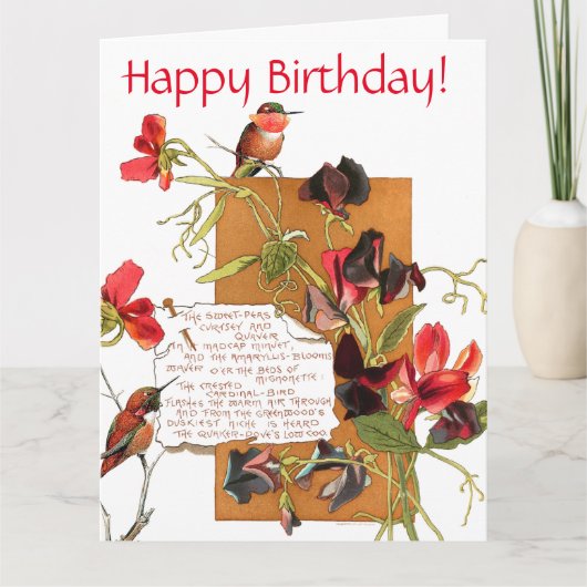 アイランドスイートピーフラワーズバミューダフローラ誕生日 カード (正面)