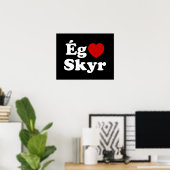 アイランドスカイール大好き [Ég Elska Skyr] アイスランド ポスター (ホームオフィス)