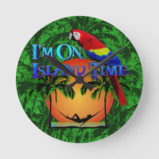 アイランドタイムインハンモック ラウンド壁時計 (正面)