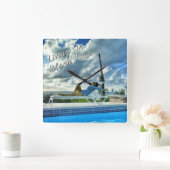 アイランドタイムクロック スクエア壁時計 (ホーム)