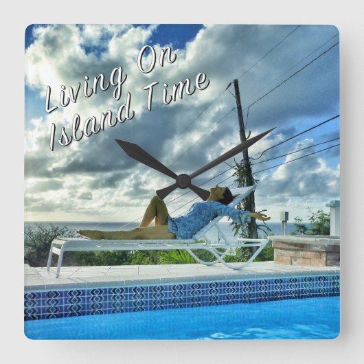 アイランドタイムクロック スクエア壁時計 (正面)