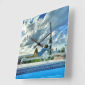 アイランドタイムクロック スクエア壁時計 (傾斜)