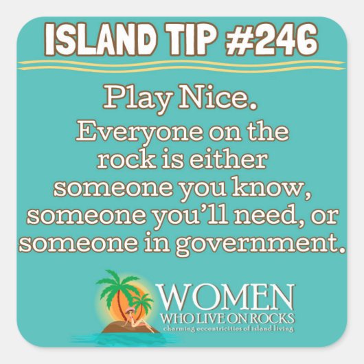 アイランドチップ#246ステッカー（アクア、四角） スクエアシール (正面)