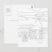 アイランドティキハットアダルトカラーリングポストカード ポストカード (正面/裏面)