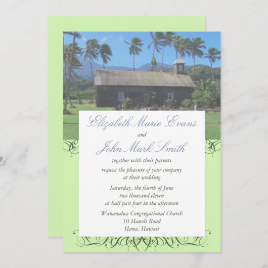 アイランドデスティネーションウエディング招待状 招待状 (正面/裏面)