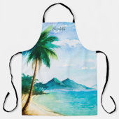 アイランドトロピカルウォーターカラービーチ エプロン (正面)
