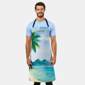 アイランドトロピカルウォーターカラービーチ エプロン (着用した状態)