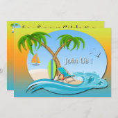 アイランドドリームズサマーパーティの招待状 招待状 (正面/裏面)