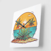 アイランドドリームズザフレンズカリブのコレクション スクエア壁時計 (傾斜)