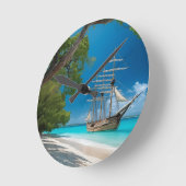 アイランドドリームズザフレンズカリブのコレクション ラウンド壁時計 (傾斜)