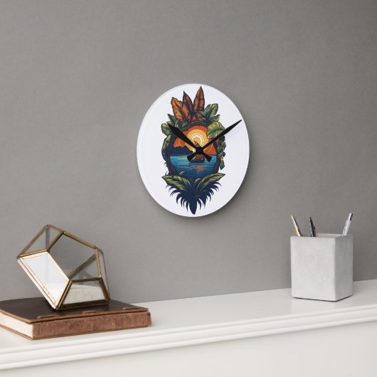 アイランドドリームズザフレンズカリブのコレクション ラウンド壁時計 (オフィス)