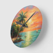 アイランドドリームズザフレンズカリブのコレクション ラウンド壁時計 (傾斜)