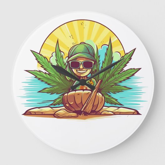 アイランドドリームズザフレンズカリブのコレクション ラージ壁時計 (正面)