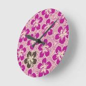 アイランドハイビスカスハワイアンウォールクロック ラウンド壁時計 (傾斜)