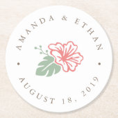 アイランドハイビ結婚スカス ラウンドペーパーコースター (正面)