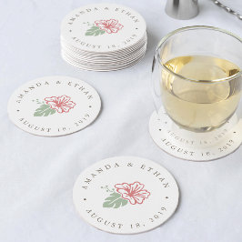 アイランドハイビ結婚スカス ラウンドペーパーコースター