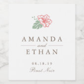 アイランドハイビ結婚スカス ワインラベル (シングルラベル)