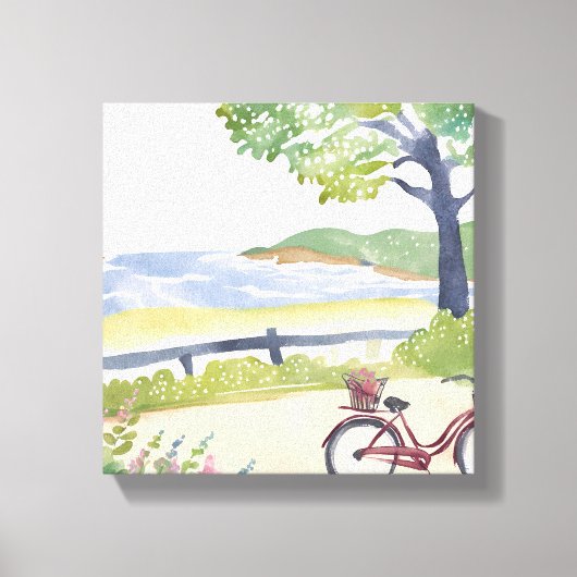 アイランドバイクライド | マルタのブドウ畑の水の色 キャンバスプリント (正面)