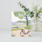 アイランドバイクライド | マルタのブドウ畑の水の色 ポストカード (スタンド正面)