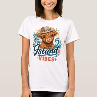 アイランドバイブストロピカルハイランドカウグラフィック Tシャツ