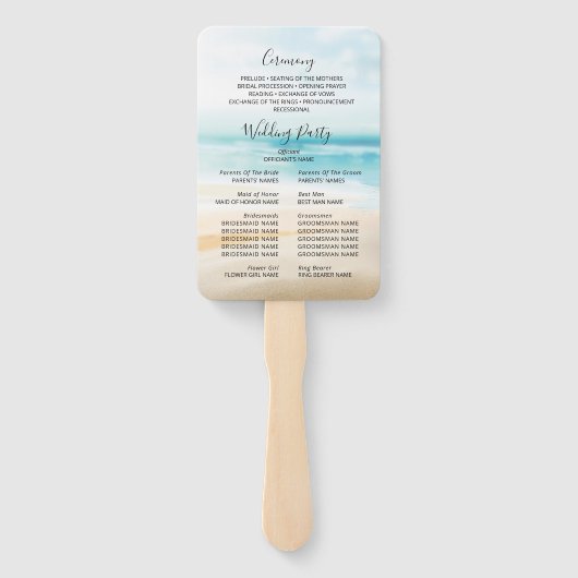 アイランドパラダイスビーチトロピカルウェディングパーティー ハンドファン (裏面)