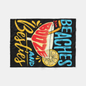 アイランドパーティービーチ独身最後の夜 - ビーチとお酒 フリースブランケット (正面(横))