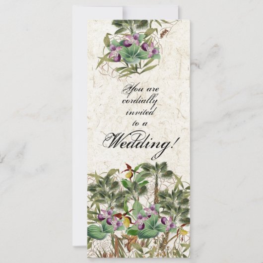 アイランドパームツリーオーキッドフラワーズ結婚式招待状 招待状 (正面)