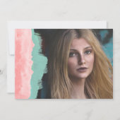 アイランドパームピンクのミントココナッツフラワーモダンブライダル 招待状 (裏面)