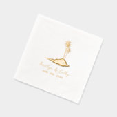 アイランドパーム結婚の木 箔ナプキン (左)