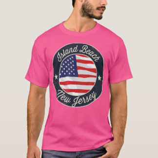 アイランドビーチ - 愛国的なニュージャージー州のお土産Tシャツ Tシャツ