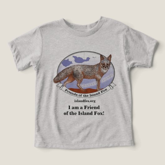 アイランドフォックス 幼児用Tシャツ グレー フェードロゴ (デザイン正面)