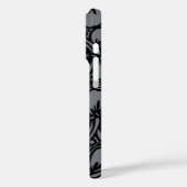 アイランドフローラハワイアンハイビスカスピンストリップグレー Case-Mate iPhoneケース (裏面 / 左)