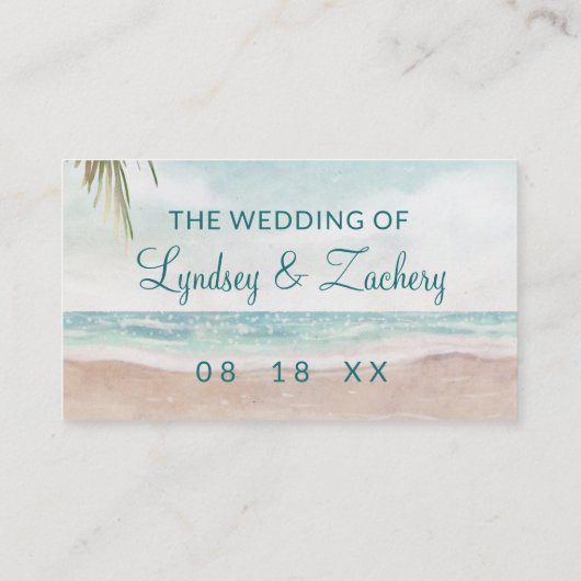 アイランドブリーズサンディビーチリザーブドシー結婚ズ プレイスカード (裏面)