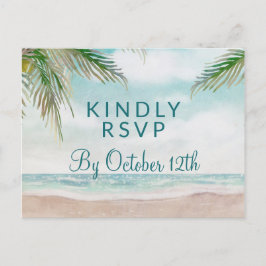 アイランドブリーズサンディビーチ結婚式ミールRSVP ポストカード