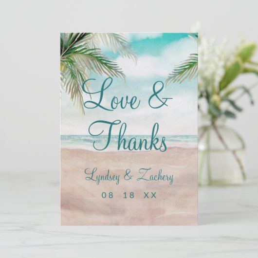 アイランドブリーズサンディビーチ結婚式ラヴ感謝していアンド サンキューカード (スタンド正面)