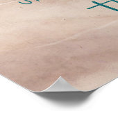 アイランドブリーズビーチの結婚プラグなしテーブルの標識 ポスター (角)