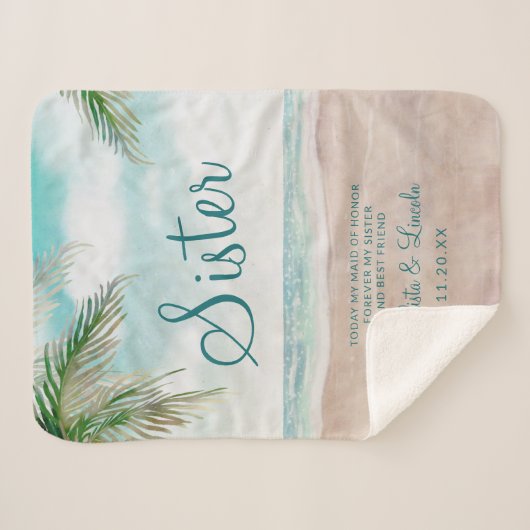 アイランドブリーズビーチトゥザシスターハートフェルト引用文 シェルパブランケット (正面(横))