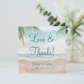 アイランドブリーズビーチ結婚式ラブアンド感謝していスクエア サンキューカード (スタンド正面)