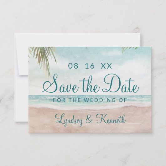 アイランドブリーズ絵を描ビーチシンシーントロピカル海 セーブザデート (正面)