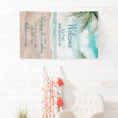 アイランドブリーズ絵を描ビーチシーン結婚の歓迎 横断幕 (インサイチュ)