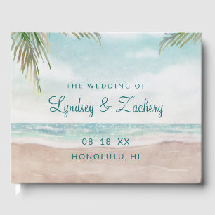 アイランドブリーズ色彩の鮮やかビーチシーントロピカル結婚ズ ゲストブック