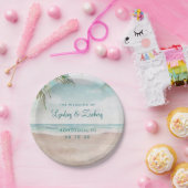 アイランドブリーズ色彩の鮮やかビーチシーントロピカル結婚ズ ペーパープレート (パーティー)