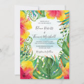 アイランドブリーズ |熱帯ビーチの水の結婚色 招待状 (正面)