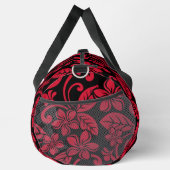 アイランドプルメリアのパターン（黒/赤） ダッフルバッグ (右)