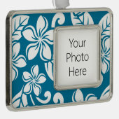 アイランドプルメリアカリブの（青） シルバープレートフレームオーナメント (右)