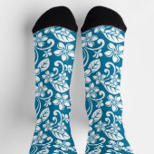 アイランドプルメリアカリブの（青） ソックス (上部)