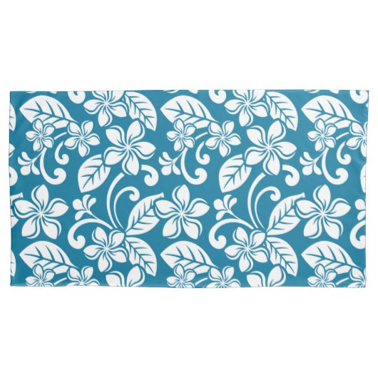 アイランドプルメリアカリブの(青) 枕カバー (正面左)