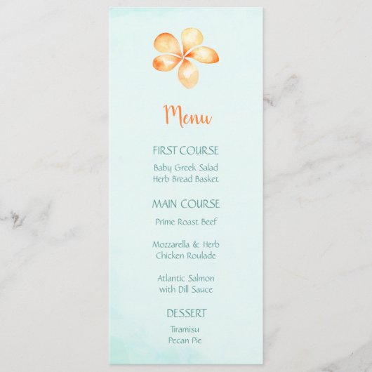 アイランドプルメリアフラワーウォーターカラーメニュー メニュー (正面)