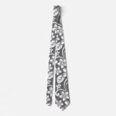 アイランドプルメリア（グレー） ネクタイ (裏面)