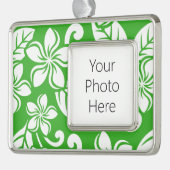 アイランドプルメリア（シトラスグリーン） シルバープレートフレームオーナメント (左)